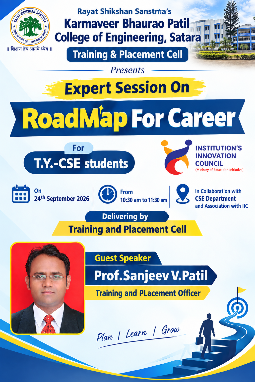 Expert session condcuted on Roadmap For Career for T.Y.-B-Division students
