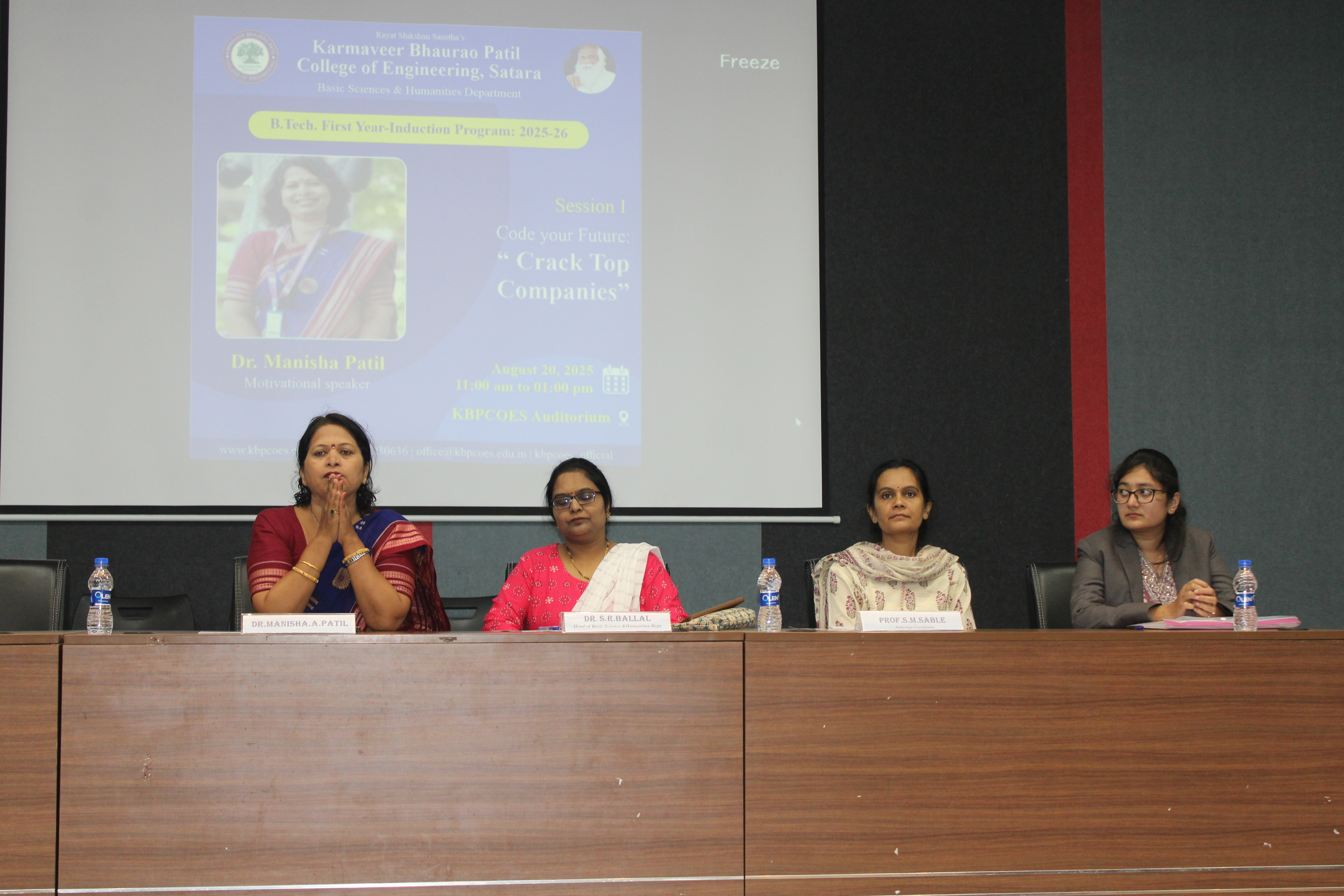 Day 3 Session 1 (20082025), A Guest Lecture By Dr. Manisha Patil Madam on Code your Future   Crack Top Companies